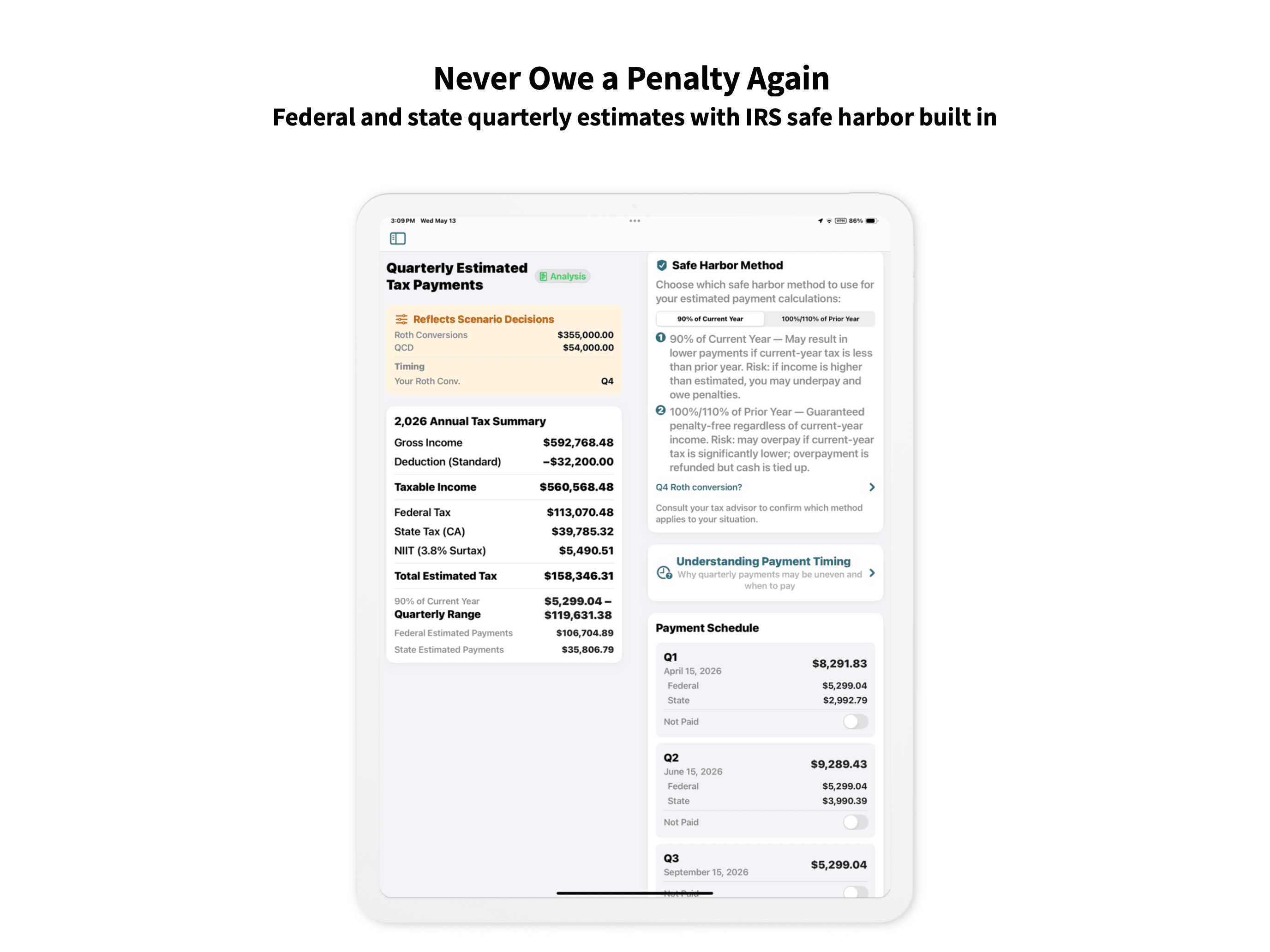 Pay the Right Amount Every Quarter — Not a Penny More screenshot